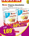 9 barres chocolatées - KINDER COUNTRY en promo chez Norma Belfort à 1,69 €