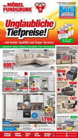 Aktueller Die Möbelfundgrube Prospekt mit Sofa, "Unglaubliche Tiefpreise!", Seite 1