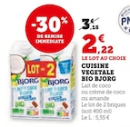 Cuisine végétale bio - Bjorg - Super U à Clermont-Ferrand Cuisine végétale bio - Bjorg en promo chez Super U Clermont-Ferrand à 2,22 €