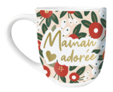 Le coffret tasse à café + sous-tasse “Maman adorée” à Bazarland dans Saint-Méen-le-Grand