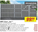 WPC-Zaun Jan Grundelement Angebote bei toom Baumarkt Osnabrück für 44,99 €
