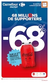 Prospectus Carrefour Market à Combas, "68 millions de supporters", 55 pages de promos valables du 28/05/2024 au 09/06/2024