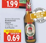 Rotkehlchen Export von Berliner Bürgerbräu im aktuellen E center Prospekt
