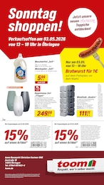 Aktueller toom Baumarkt Baumärkte Prospekt für Bretzfeld: Sonntag shoppen! mit 1} Seite, 03.05.2026 - 03.05.2026