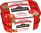 SARDINES SANS ARÊTES SAUCE TOMATE À L'HUILE D'OLIVE CONNÉTABLE - CONNETABLE en promo chez Auchan Hypermarché Le Mans à 5,49 €
