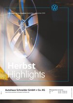 Volkswagen Prospekt für Ilsfeld mit 1 Seiten Volkswagen Prospekt für Ilsfeld: "Herbst Highlights", 1 Seiten, 01.09.2020 - 30.11.2020