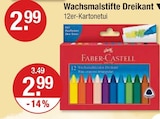 Wachsmalstifte Dreikant von Faber-Castell für 2,99 € bei V-Markt im Angebot Wachsmalstifte Dreikant von Faber-Castell im aktuellen V-Markt Prospekt