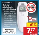 Digitaler Alkoholtester mit LCD-Display im Netto Marken-Discount Prospekt Digitaler Alkoholtester mit LCD-Display von EASYmaxx im aktuellen Netto Marken-Discount Prospekt für 7,77 €