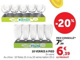 10 verres a pied - Super U à Bourges 10 verres a pied en promo chez Super U Bourges à 6,39 €