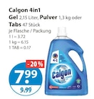 4in1 Gel 2,15 Liter, Pulver 1,3 kg oder Tabs 47 Stück von Calgon 4in1 im aktuellen V-Markt Prospekt für 7,99 €