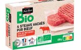 4 Steaks hachés pur bœuf bio surgelés - JEAN ROZÉ en promo chez Intermarché 4 Steaks hachés pur bœuf bio surgelés - JEAN ROZÉ dans le catalogue Intermarché