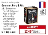 Aktuelle Merlot Angebote bei METRO in Hamburg Aktuelles Gourmet Père & Fils Angebot bei METRO in Hamburg ab 20,81 €