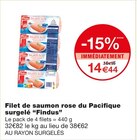 Filet de saumon rose du Pacifique surgelé - Findus à 14,44 € dans le catalogue Monoprix