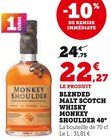 Blended malt scotch whisky 40° - Monkey Shoulder en promo chez Super U Tarbes à 22,27 €