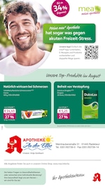 mea - meine apotheke Apotheken Prospekt der aktuellen Woche mit 4 Seiten, gültig von 01.08.2026 bis 31.08.2026, in Radebeul und Umgebung Aktueller mea - meine apotheke Apotheken Prospekt in Radebeul und Umgebung, "Unsere August-Angebote" mit 4 Seiten, 01.08.2026 - 31.08.2026