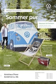 Aktueller Volkswagen Prospekt "Sommer pur" Seite 1 von 1 Seite für Gera