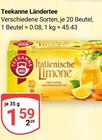 Italienische Limone im Angebot bei GLOBUS in Salzgitter Italienische Limone Angebote von Teekanne bei GLOBUS Salzgitter für 1,59 €
