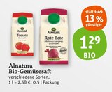 Bio-Gemüsesaft von Alnatura im aktuellen tegut Prospekt für 1,29 €