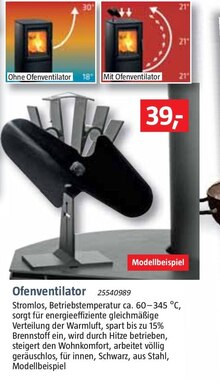 Ofenventilator bei BAUHAUS in Mettmann Ofenventilator im Angebot bei BAUHAUS Mettmann für 39,00 €