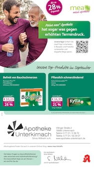 mea - meine apotheke Prospekt der Woche "Unsere September-Angebote" Seite 1, 01.09.2025 bis 30.09.2025 für Unterkirnach Aktueller mea - meine apotheke Prospekt "Unsere September-Angebote" Seite 1 von 4 Seiten für Unterkirnach