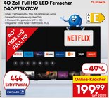 40 Zoll Full HD LED Fernseher D40F751X7CW Angebote von TELEFUNKEN bei Netto Marken-Discount Hannover für 199,99 €