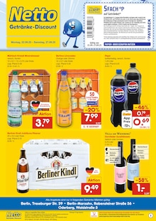 Pepsi im Netto Marken-Discount Prospekt "DER ORT, AN DEM DU IMMER AUSGEZEICHNETE PREISE FINDEST." mit 2 Seiten (Berlin)