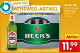Pils Angebote von Beck's bei Netto Marken-Discount Cottbus für 11,99 €