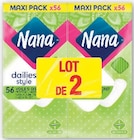 Protège-lingeries ou serviettes maxi pack - NANA - U Express à Le Havre Protège-lingeries ou serviettes maxi pack - NANA en promo chez U Express Le Havre à 2,99 €