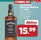 Aktuelle Jack Daniels Angebote bei combi in Detmold Aktuelles Tennessee Whiskey Angebot bei combi in Detmold ab 15,99 €