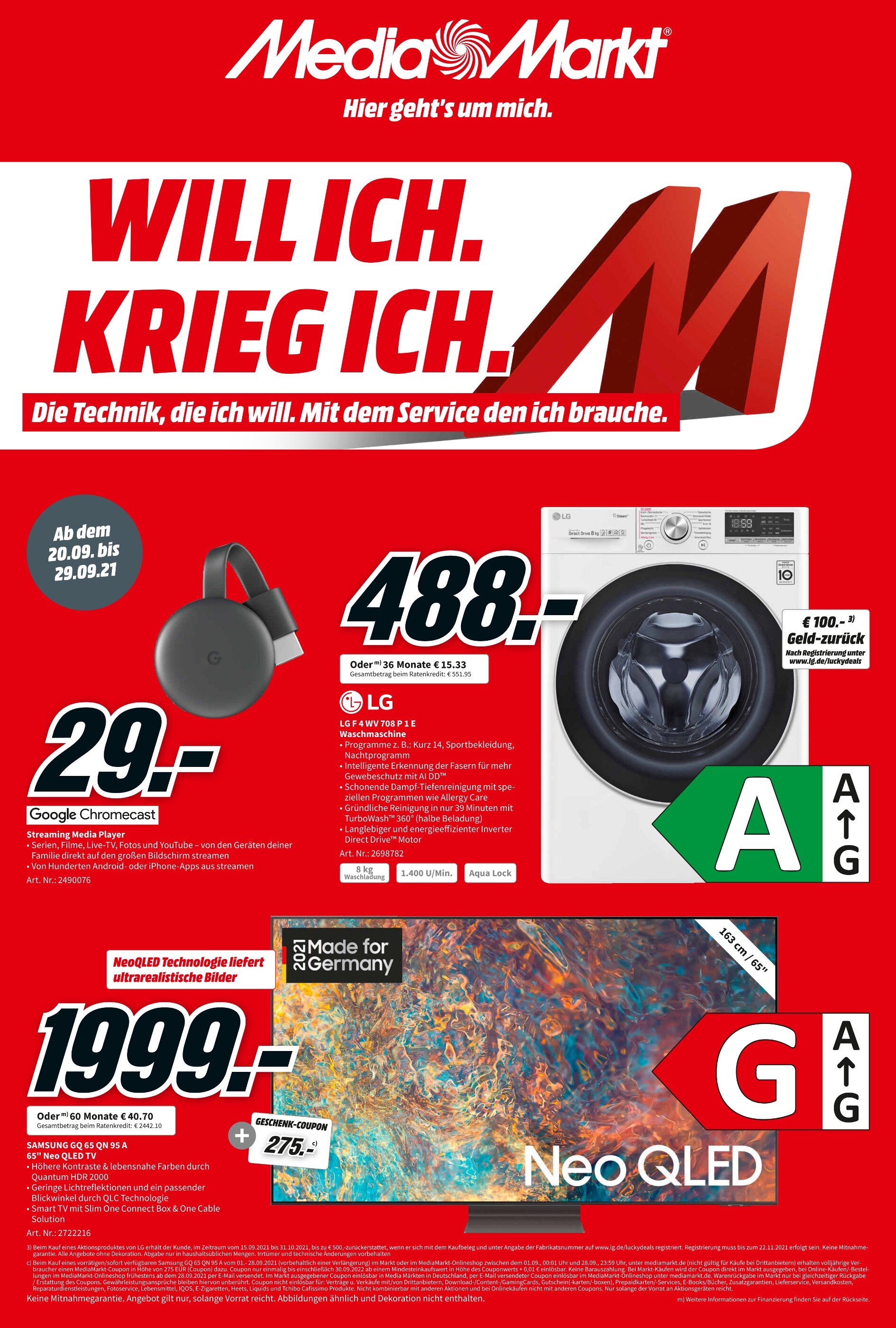 Media-Markt Prospekt für Himbergen mit 12 Seiten Media-Markt Prospekt für Himbergen: "WILL ICH. KRIEG ICH.", 12 Seiten, 20.09.2021 - 29.09.2021