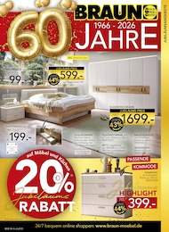 Aktueller BRAUN Möbel-Center Möbel & Einrichtung Prospekt für Lahr: 60 JAHRE BRAUN MÖBEL-CENTER mit 18} Seiten, 11.04.2026 - 02.05.2026