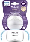 Trinklernflsche Natural Response weiß/blau, ab 6. Monat, 150 ml von Philips AVENT für 8,95 € bei dm-drogerie markt im Angebot Trinklernflsche Natural Response weiß/blau, ab 6. Monat, 150 ml von Philips AVENT im aktuellen dm-drogerie markt Prospekt