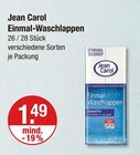 Einmal-Waschlappen von Jean Carol für 1,49 € bei V-Markt im Angebot Einmal-Waschlappen von Jean Carol im aktuellen V-Markt Prospekt