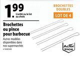 Brochettes ou pince pour barbecue - GRILL MEISTER en promo chez Lidl Narbonne à 1,99 €