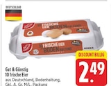 10 frische Eier im Angebot bei E center in Zwickau 10 frische Eier Angebote von Gut & Günstig bei E center Zwickau für 2,49 €