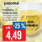 Citronella Kerze im Glas Angebote von pajoma bei Kaufhaus Stolz Greifswald für 4,49 €