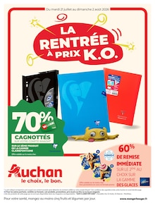 Catalogue Auchan Hypermarché à Brétigny-sur-Orge cette semaine, valable du 21/07/2026 au 02/08/2026 Prospectus Auchan Hypermarché à Brétigny-sur-Orge, "La rentrée à prix K.O.", 49 pages de promos valables du 21/07/2026 au 02/08/2026