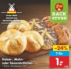 Netto Marken-Discount Rechlin - Kaiser-, Mohn- oder Sesambrötchen Angebot im Prospekt Kaiser-, Mohn- oder Sesambrötchen bei Netto Marken-Discount im Rechlin Prospekt für 1,00 €