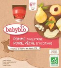Gourde poire pêche x 4 - 360 g dès 6 mois - BABYBIO en promo chez NaturéO Gourde poire pêche x 4 - 360 g dès 6 mois - BABYBIO dans le catalogue NaturéO