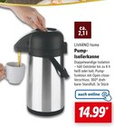 Pump-Isolierkanne von LIVARNO home im aktuellen Lidl Prospekt für 14,99 €