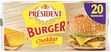 Burger Cheddar Emmental 20 Tranches - Président en promo à 1,03 € chez Intermarché Super Burger Cheddar Emmental 20 Tranches - Président dans le catalogue Intermarché Super