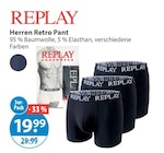 Herrenunterwaesche im V-Markt Prospekt Herren Retro Pant von REPLAY im aktuellen V-Markt Prospekt für 19,99 €