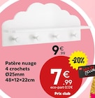 Patère nuage à 7,99 € dans le catalogue Maxi Bazar