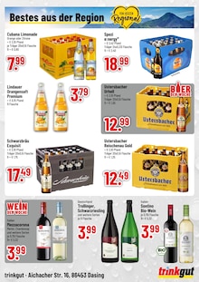 Bier im Trinkgut Prospekt "Größter Getränkemarkt in Dasing!" mit 4 Seiten (Augsburg)