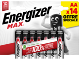 Lot De 14 Piles Max Energizer Lr06 Ou Lr03 en promo chez Auchan Hypermarché Boulogne-Billancourt à 6,99 €