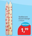 Stabkerzen Kirsch-Design im aktuellen budni Prospekt