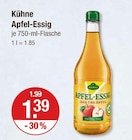 Apfel-Essig im V-Markt Prospekt Apfel-Essig von Kühne im aktuellen V-Markt Prospekt für 1,39 €