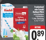 Haltbare Vollmilch Angebote von Frankenland bei E center Bamberg für 0,89 €