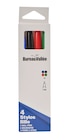 4 stylos bille assortis – Pointe moyenne 1 mm – Bleu, noir, vert, rouge - Bureau Vallée - Bureau Vallee dans le catalogue Bureau Vallée