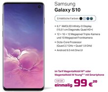 Smartphone Galaxy S10 bei Telekom Partner Tönisvorst in Nettetal Smartphone Galaxy S10 im Angebot bei Telekom Partner Tönisvorst Nettetal für 99,00 €